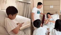 Lần hiếm hoi Tăng Thanh Hà khoe cận mặt quý tử cả, khuôn mặt như bản sao của bố