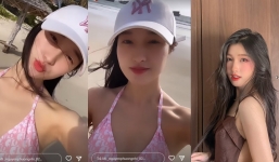 Á hậu Phương Nhi diện bikini cực nóng bên bãi biển vô tình để lộ nhược điểm