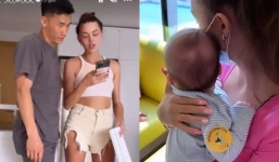 Vợ Tây Bùi Tiến Dũng lộ nhan sắc thật khi ở nhà, nhóc tì bụ bẫm khiến CDM xuýt xoa