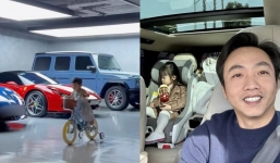 Ái nữ nhà Cường đô la tập xe đạp nhưng dân tình lại 'loá mắt' với dàn siêu xe kế bên