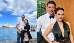 Vợ doanh nhân của Bình Minh trẻ trung, thăng hạng nhan sắc, không còn lép vế khi đứng cạnh chồng trẻ