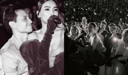 Chẳng ngại ngùng, Hồ Ngọc Hà có hành động cực tình bên Kim Lý giữa show đông người