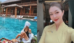 Nữ tiếp viên trưởng 9x gia thế hoàng tộc hiếm hoi khoe dáng bên bể bơi khiến ai nấy khó rời mắt