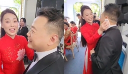 Clip hậu trường lễ ăn hỏi, Shark Bình tươi rói khi được Phương Oanh chăm chút