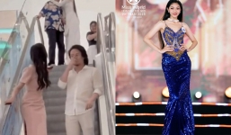 Biểu cảm đáng chú ý của Á Hậu Minh Kiên tại trung tâm thương mại