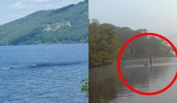 Khách du lịch sững người khi phát hiện 'bóng đen khổng lồ' dưới hồ giống với quái vật đang được săn tìm