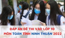 Đáp án đề thi môn Toán vào lớp 10 tỉnh Ninh Thuận năm 2022