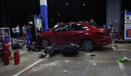 Ô tô lao vào cây xăng ở Hà Nội khiến 8 người bị thương: Tài xế nồng độ cồn rất cao