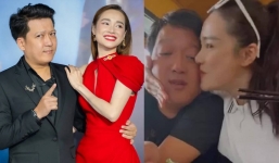 Nhã Phương không ngại thể hiện tình cảm với ông xã Trường Giang ngay chốn đông người