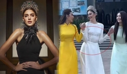 Miss Grand International vừa đến Việt Nam đã gặp phải tình cảnh ngượng ngùng khi mặc áo dài