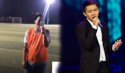 Hoài Lâm chiêu đãi bản hit 'triệu view' trên sân cỏ, thân hình của nam ca sĩ gây chú ý