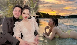 Huỳnh Anh lập tức phản ứng khi bạn gái Bạch Lan Phương có màn khoe dáng cực 'gắt' trên biển