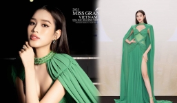 Đỗ Thị Hà hóa 'cô tiên xanh' tại Miss Grand Vietnam, đôi chân cực phẩm chiếm trọn spotlight