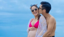 Khánh Thi tự tin diện đồ bơi ở tháng cuối thai kỳ, nhan sắc 'mẹ bầu' gây bất ngờ