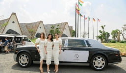 Hoa hậu Mỹ Linh đọ sắc cùng hai Á hậu bên siêu xe của ông Đặng Lê Nguyên Vũ