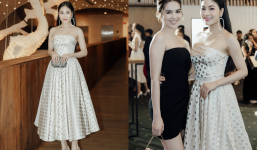 Hoa hậu xứ Thanh đọ dáng cùng Ngọc Trinh trong sự kiện