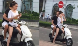 Hồ Ngọc Hà vi vu chở Kim Lý bằng xe máy mà không đội mũ bảo hiểm