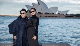 Tăng Thanh Hà diện cả cây đen, sang tận Úc xem show của NTK Đỗ Mạnh Cường