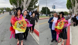 Vợ chồng Hồng Vân sang Mỹ dự lễ tốt nghiệp của con gái