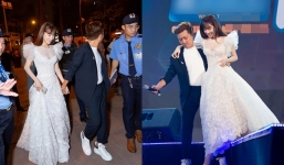 Hành động chuẩn soái ca của Trường Giang với Nhã Phương khi đi sự kiện