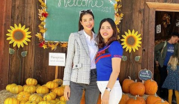 Phạm Hương vui vẻ đưa mẹ đi chơi Halloween trên đất Mỹ