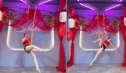 Quỳnh Nga khoe dáng nóng bỏng ở tuổi 34 khi hoá thân thành chị Hằng trong điệu múa dây uyển chuyển