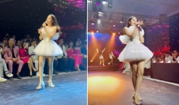 Nam Em hoá công chúa, khoe chân dài miên man khi hát hit Khổng Tú Quỳnh