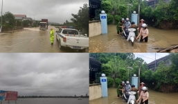 Nghệ An mưa trắng trời do hoàn lưu bão Noru, hàng trăm trường cho học sinh nghỉ học