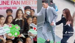 Video: Hoa hậu Nam Em khiến fan hú hét khi xuất hiện cùng trai lạ tại buổi họp fan meeting