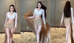 Nàng hậu có đôi chân xứng tầm thế giới khoe vòng eo có múi, thần thái ngút ngàn tại show diễn Rhythm by Do Long