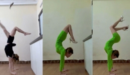 Nâng tầm trend biến hình, 'chiến thần' yoga khiến chị em bắt chơi 1 mình vì khó ai đu nổi