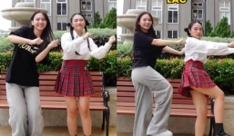 Hoa hậu Mai Phương đọ độ dễ thương cùng Phương Mỹ Chi trong vũ đạo 'Đẩy xe bò'