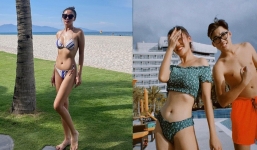 Hết hè mới lao ra biển, Văn Mai Hương khiến chị em ghen tị khi khoe khéo vòng eo phẳng lì