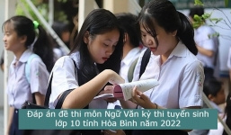 Đáp án đề thi môn Ngữ Văn kỳ thi tuyển sinh lớp 10 tỉnh Hòa Bình năm 2022