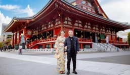 NSND Công Lý và Ngọc Hà tiếp tục xả ảnh đi du lịch ở Nhật Bản, nhan sắc bà xã gây chú ý