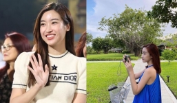 Đỗ Mỹ Linh ăn mặc giản dị sau khi về làm dâu nhà bầu Hiển
