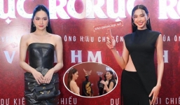 Hương Giang gây tranh cãi khi có hành động rủ Thùy Tiên chen lên trước để chụp chung
