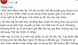 Fanpage Hà Nội 24h lên tiếng vụ kêu gọi từ thiện vụ cháy chung cư mini ở Hà Nội, nói rõ lý do dùng địa chỉ ảo