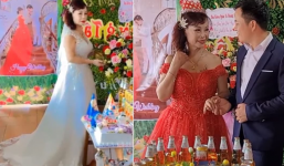 Cô dâu 62 tuổi Thu Sao và chồng trẻ tổ chức tiệc kỷ niệm ngày cưới, diện mạo gây chú ý
