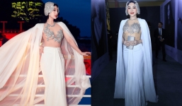 Lâm Khánh Chi biến hóa thành Phạm Băng Băng, bạn trai tin đồn tháp tùng tại sự kiện