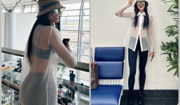 H'Hen Niê bị nhắc nhở vì mặc áo xuyên thấu mỏng tang khi check-in tại sân bay