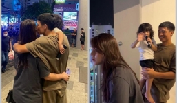 Lộ thêm khoảnh khắc tình tứ của vợ chồng Bùi Tiến Dũng, chỉ một hành động đã nói rõ tất cả