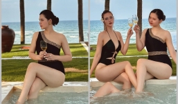 'Phu nhân tập đoàn nghìn tỷ' diện body suit đọ dáng cùng bạn thân Huyền Lizzie, nhan sắc ngày càng thăng hạng