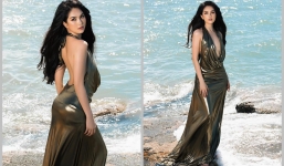 Không hở bạo vẫn khoe được 'thắt đáy lưng ong', Ngọc Trinh được khen đẹp như nữ thần biển cả