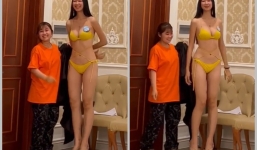 Clip hoa hậu 'khủng long' Bảo Ngọc diện bikini khoe đôi chân dài nhất showbiz đạt gần 1 triệu lượt xem