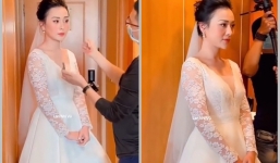 Phương Oanh mặc váy cưới, dân mạng trầm trồ vì quá đẹp: 'Phụ nữ nhìn còn mê nói gì đàn ông'