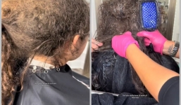 Cô gái 2 năm không chải tóc, 4 thợ cắt tóc phải mất 10 tiếng để giải quyết bộ tóc cứng như đá tảng