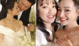 Nhã Phương nhiều lần lúng túng dùng tay che chắn vì sự cố lộ thềm ngực