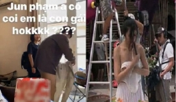 Ngoài Jun Phạm, Tăng Thanh Hà từng bị lộ ảnh thay quần áo trên phim trường