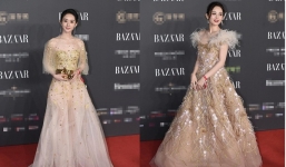 Triệu Lệ Dĩnh 'lép vế' trước đàn em trên thảm đỏ Bazzar